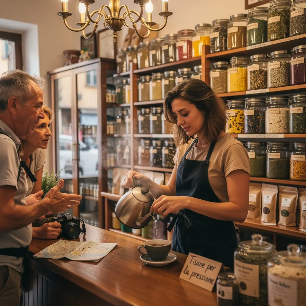 Una scena di meditazione con una tazza di tè e candele accese su un tavolo.